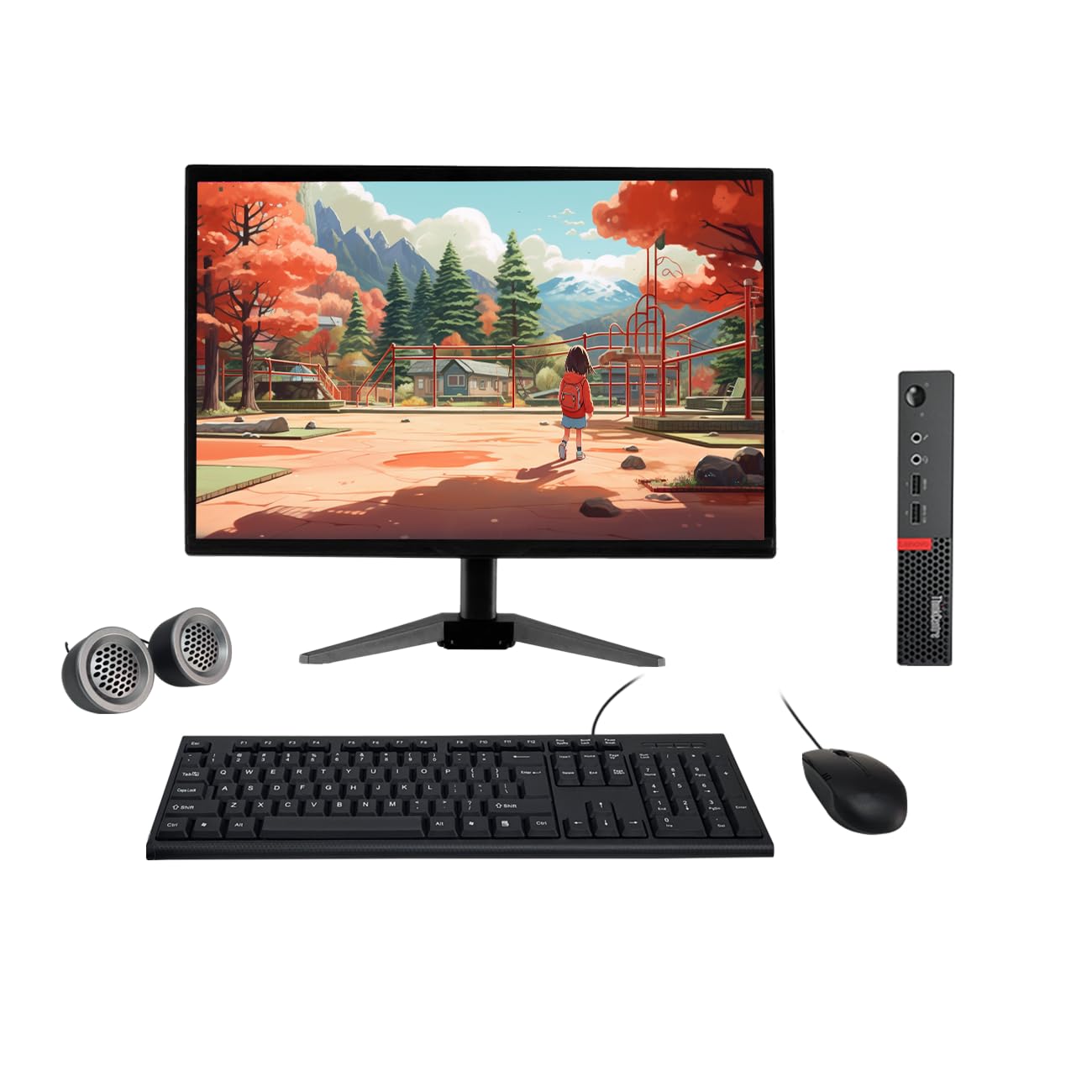 Refurbished Lenovo ThinkCentre M910 All-in-One Desktop Computer Set | Intel i5 7th Gen | 19" HD Monitor | Win 11 - Newjaisa